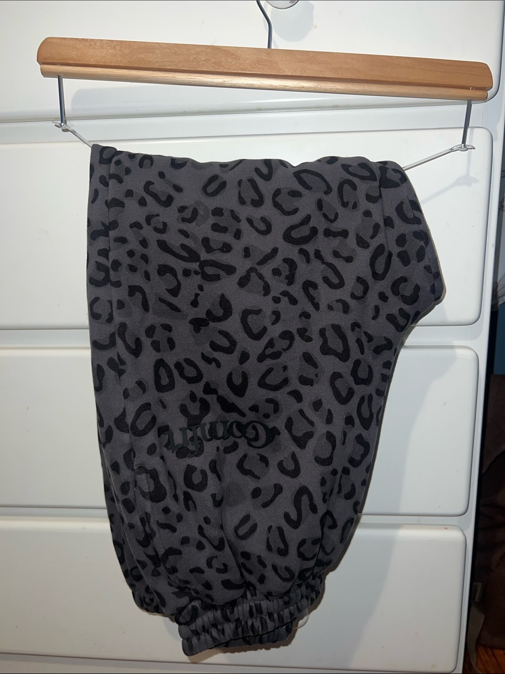 Kids Leopard Print Gray Jogger Pants